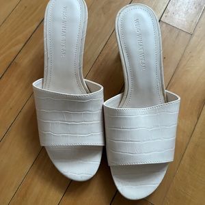 Who What Wear White Heeled Sandals - Never Worn